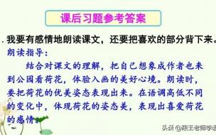 小学三年级课文荷花,的生字有哪些啊谢谢 三年级课文荷花原文